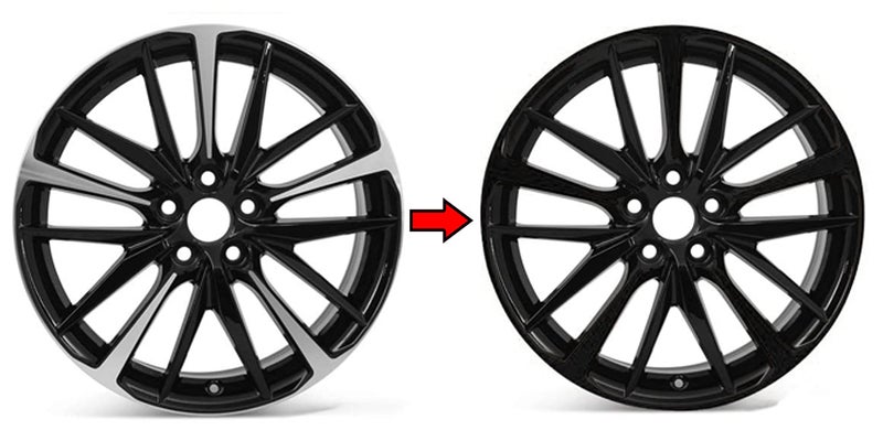 SlickMod Chrome Delete Blackout Vinyl Overlay for 20182022 Toyota Camry XSE 19inch Sport Wheel Rims Gloss Black